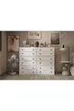 Twelve-Drawer White Dresser with Shelves, Without Strips