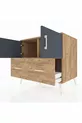Commode Kronos avec 2 étagères, 2 tiroirs et 2 portes, Pin-Anthracite/Pin