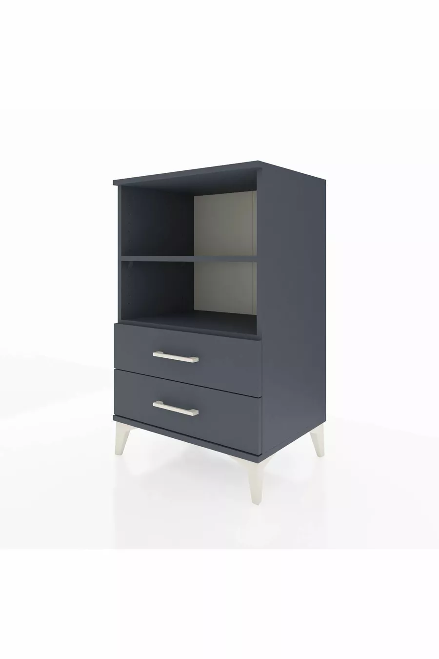 Commode Hyperion 2 étagères 2 tiroirs Anthracite-Anthracite