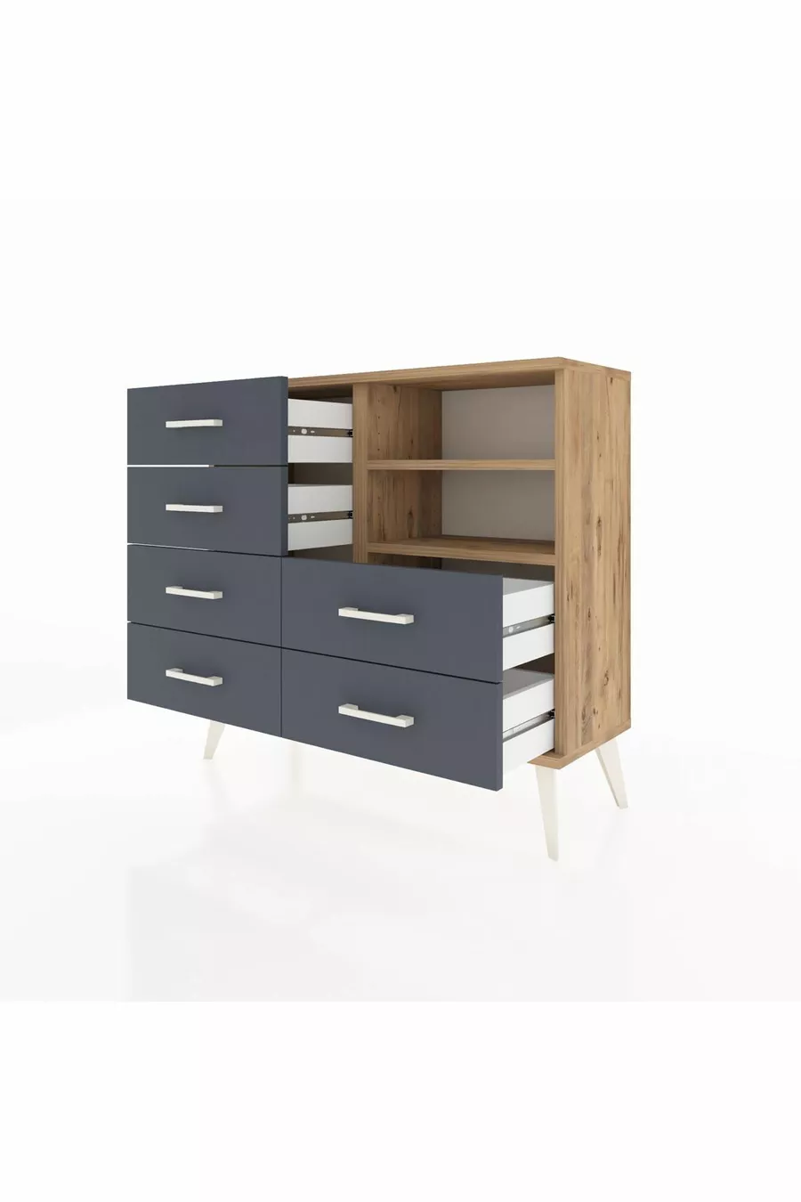 Arges Ladekast 2 Planken 6 Lades Den/Hout-Antraciet