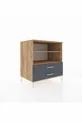 Commode Kronos avec 2 étagères et 2 tiroirs, pin-anthracite