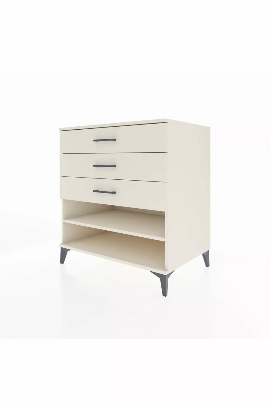 Commode Kronos à une étagère et 3 tiroirs Pierre de lune-Pierre de lune