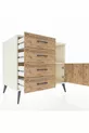 Commode Kronos avec une étagère, 4 tiroirs et une porte, Pierre de Lune-Pin