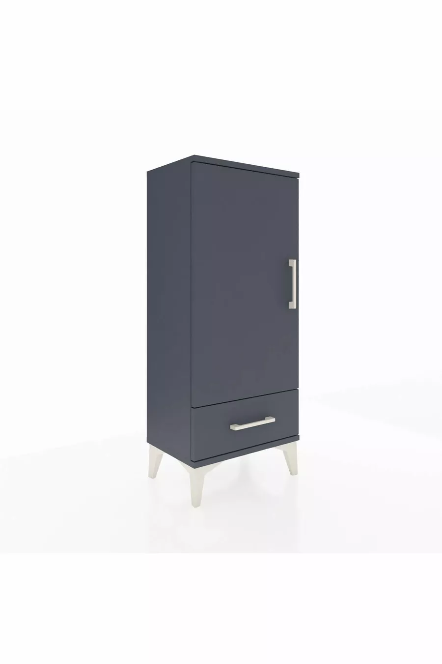 Table de chevet Arges avec 3 étagères, 1 tiroir et 1 porte, anthracite-anthracite