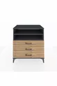 Commode Kronos à 2 étagères et 3 tiroirs Anthracite-Pin