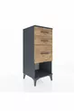 Chevet Hyperion 3 tiroirs Anthracite-Pin