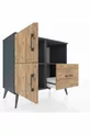 Commode Hyperion 2 étagères 1 tiroir 2 portes Anthracite-Épicéa