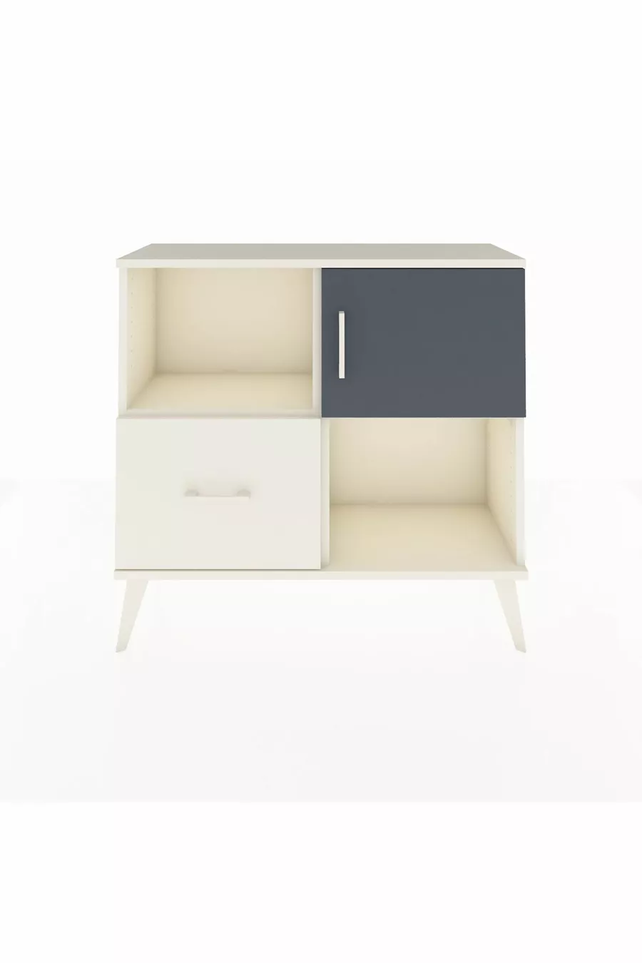 Комод Arges с 2 полками, одним выдвижным ящиком и одной дверцей, Цвет Лунный камень-Антрацит/Лунный камень