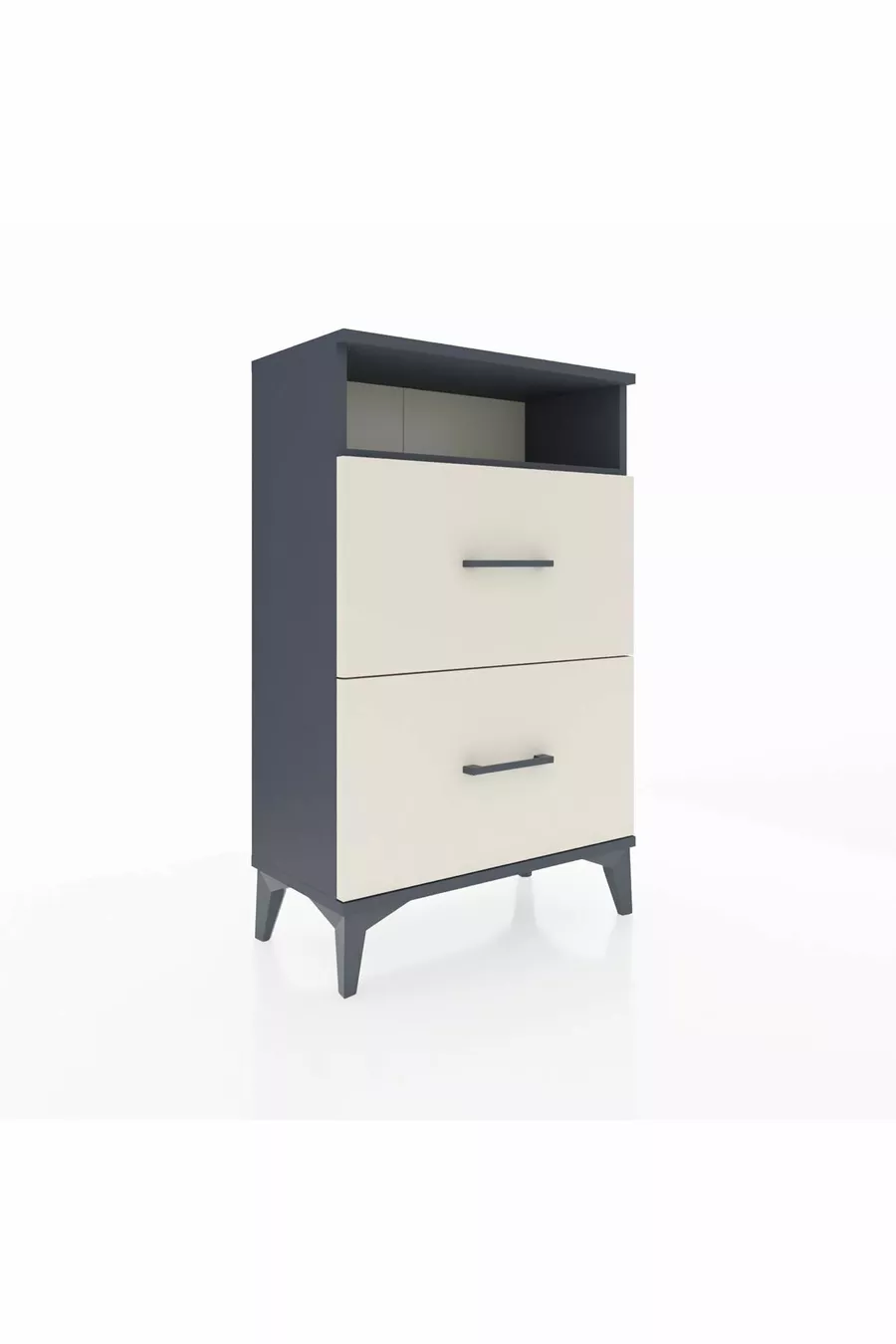 Argeş Commode met één plank en 2 lades Antraciet-Leisteen