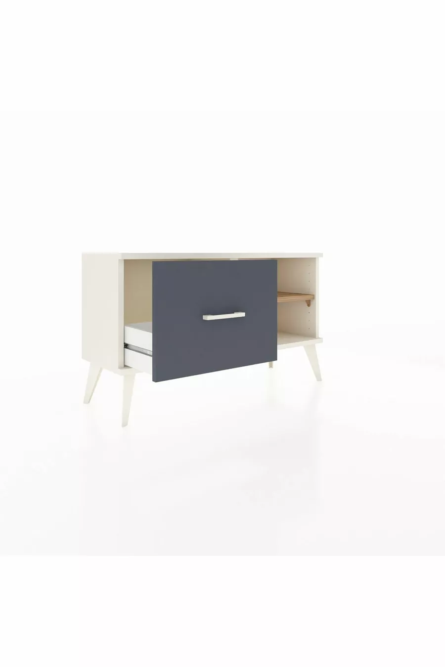Commode Arges à une étagère et un tiroir Mousse de merin/Pin Anthracite