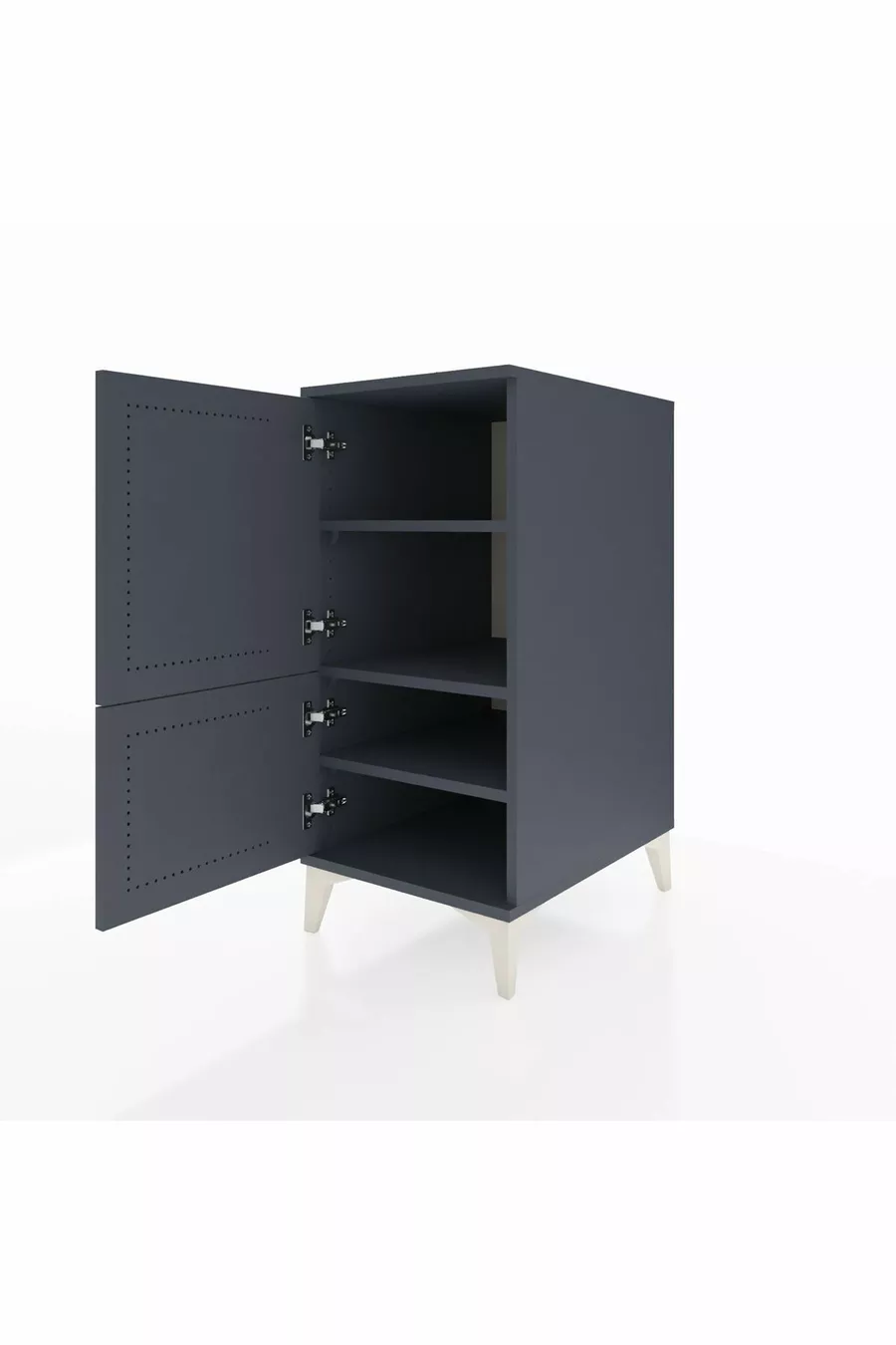 Chevet Kronos à 3 étagères et 2 portes Anthracite-Anthracite