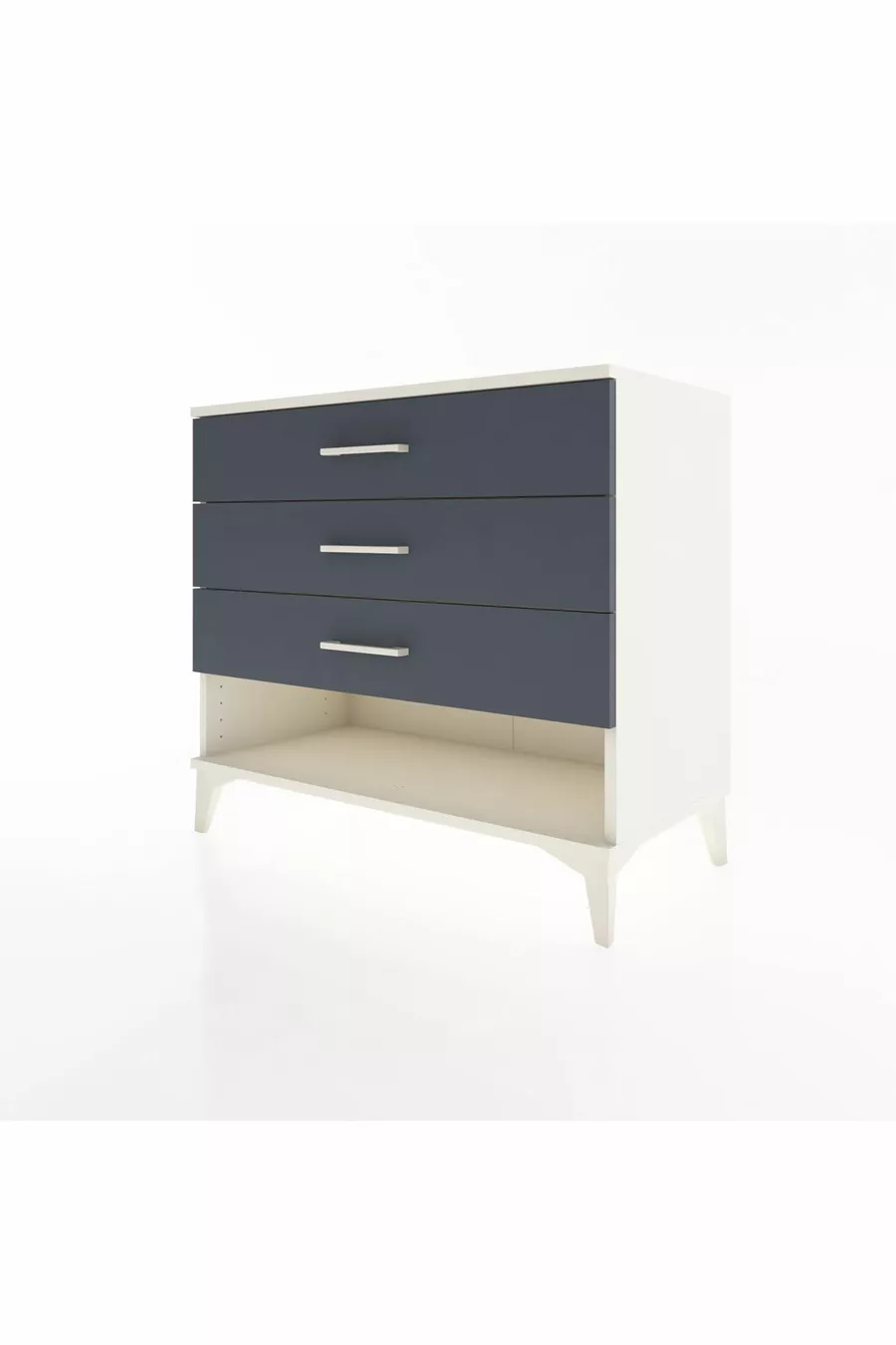 Commode Hyperion 3 tiroirs Pierre de lune-Anthracite