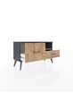 Commode Arges à une étagère et 2 tiroirs Anthracite-Pin