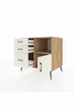 Commode Kronos avec une étagère, 3 tiroirs et une porte, pin-pierre de lave
