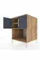 Kronos Nightstand with 2 Shelves and 2 Doors Pine-Anthracite
