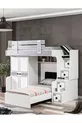Lits superposés, Lit superposé avec armoire et 2 matelas confort