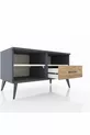 Commode Hyperion 2 étagères avec un tiroir Anthracite-Pierre de lune/Merisiers