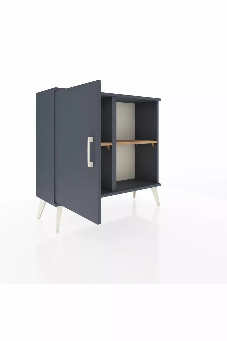 Comò Arges con 2 Ripiani e 1 Anta Antracite-Antracite/Pino