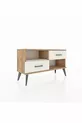Commode Arges à une étagère et 2 tiroirs en pin-pierre d'onyx