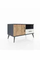 Commode Hyperion avec 2 étagères, 1 tiroir et 1 porte, Anthracite-Sapin/Pierre de lune
