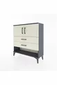 Commode Arges avec 2 étagères, 2 tiroirs et 2 portes, Anthracite-Pierre de lune