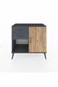 Commode Hyperion à une étagère, deux tiroirs et une porte, anthracite-pin/anthracite