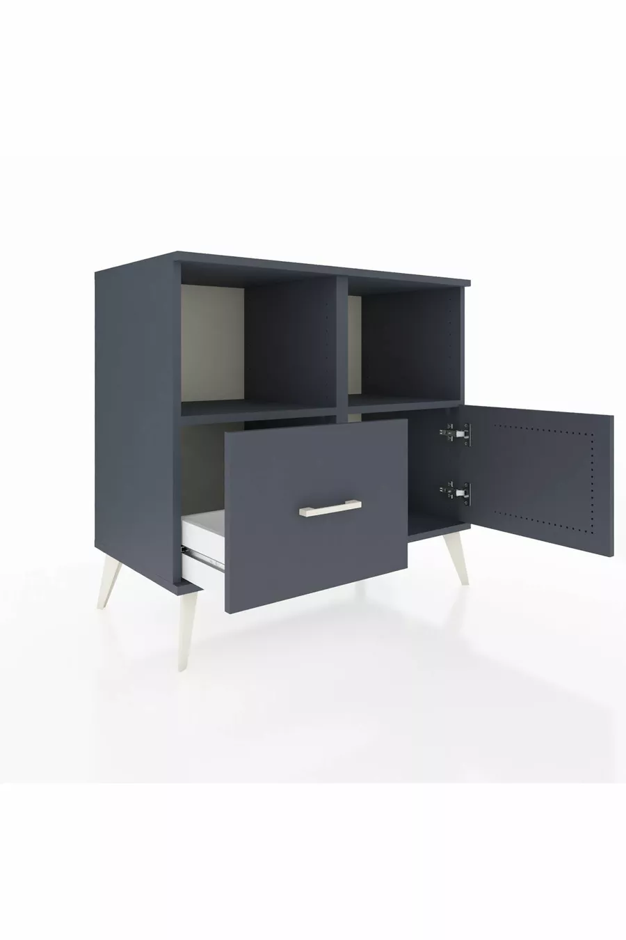 Hyperion Dresser with 2 Shelves, 1 Drawer, and 1 Door Anthracite-Anthracite