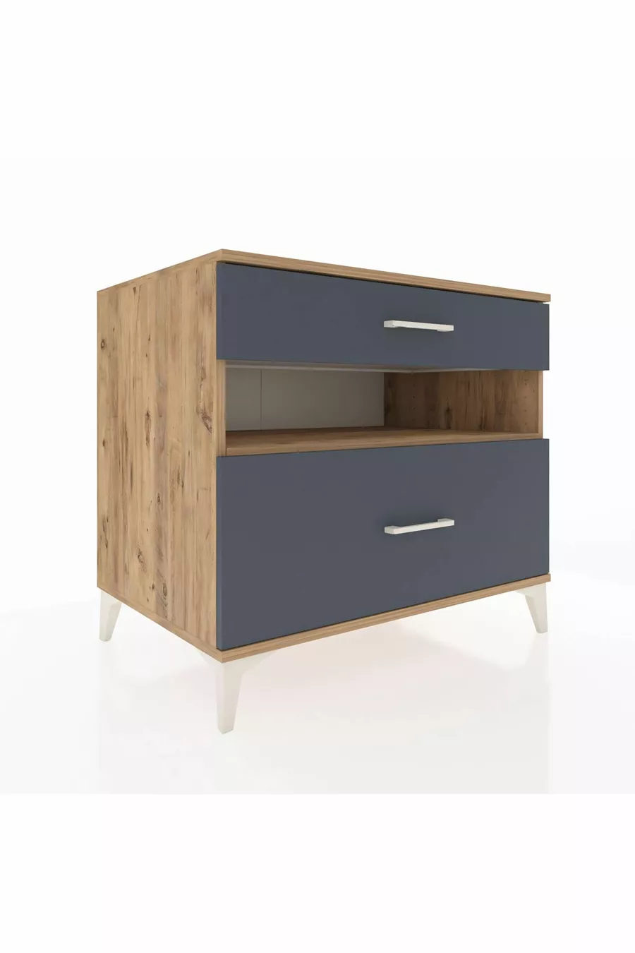 Kronos Dresser Single Shelf 2 Drawers Pine-Anthracite