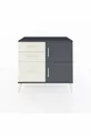 Hyperion Dresser Single Shelf 3 Drawers 2 Doors Anthracite-Anthracite/Snowy White