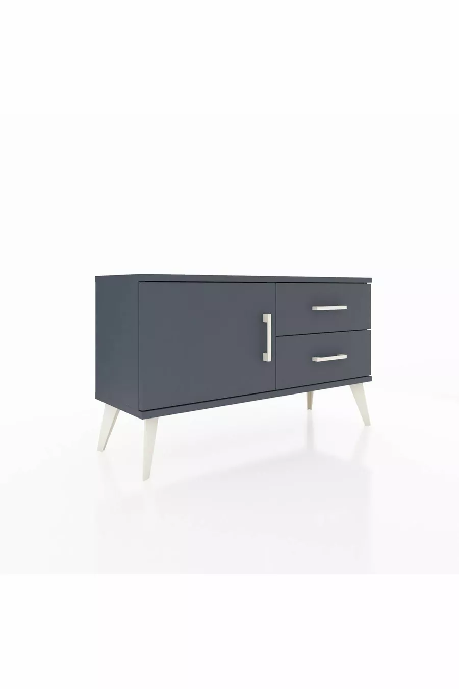 Commode Arges avec une seule étagère, 2 tiroirs et une porte, Anthracite-Anthracite