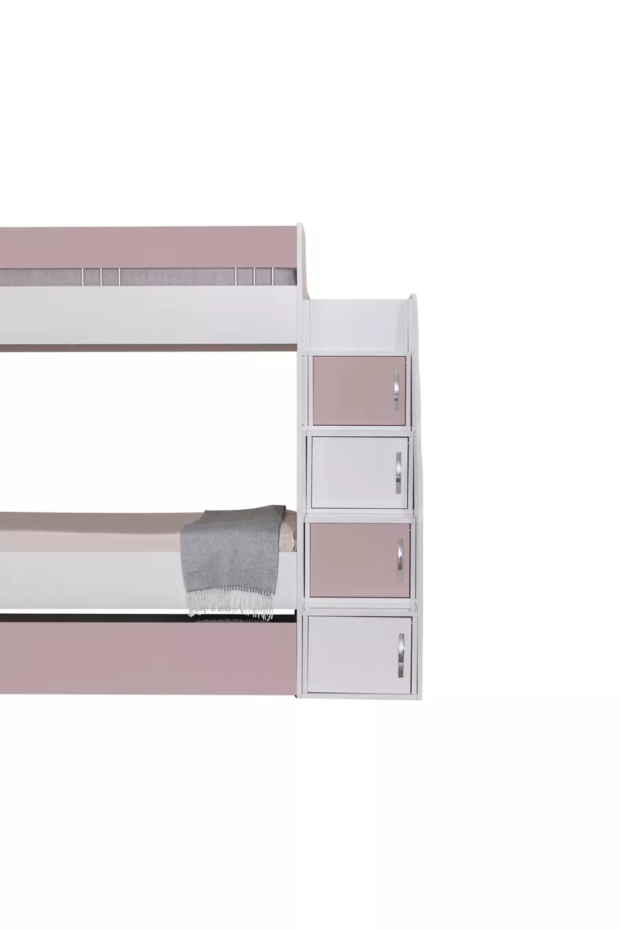 LETTO A CASTELLO, LETTO A CASTELLO BIANCO-ROSA CON CUCCIOLI