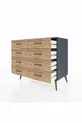 Commode Hyperion 8 tiroirs Anthracite-Anthracite/Sapin