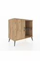 Commode Hyperion avec 2 étagères et une porte en pin-pin/anthracite