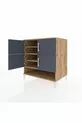 Commode Kronos 4 étagères 4 portes Pin-Anthracite