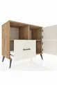 Commode Hyperion avec 2 étagères, 1 tiroir et 2 portes, en pin-pierre d'ardoise