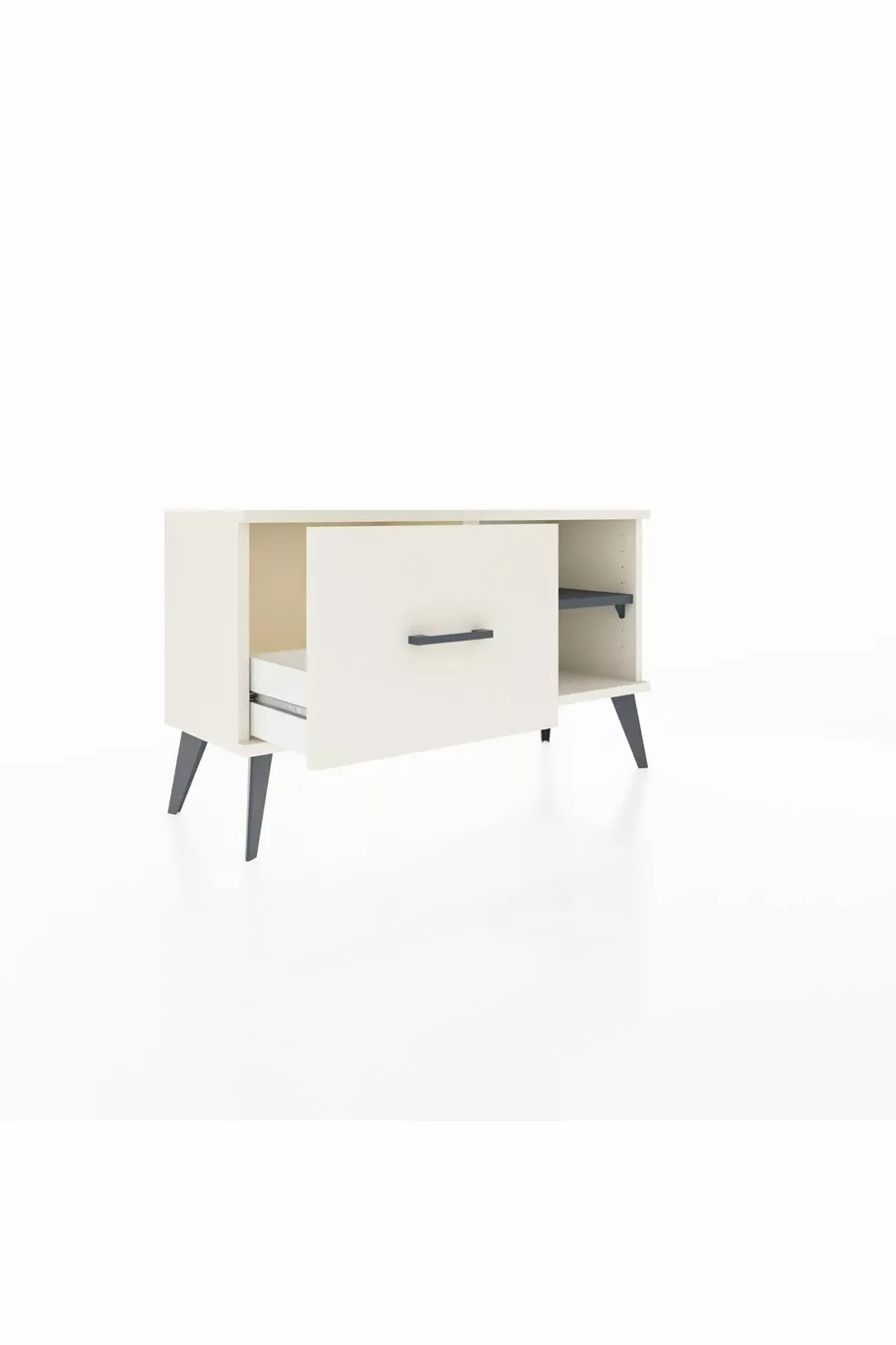 Comò Arges con un Ripiano e un Cassetto Pietra di Luna-Antracite/Pietra di Luna