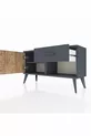 Commode Arges avec une seule étagère, un tiroir et une porte, Anthracite-Pin/Anthracite