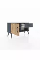 Commode Arges avec une seule étagère, un tiroir et une porte, Anthracite-Pin/Anthracite