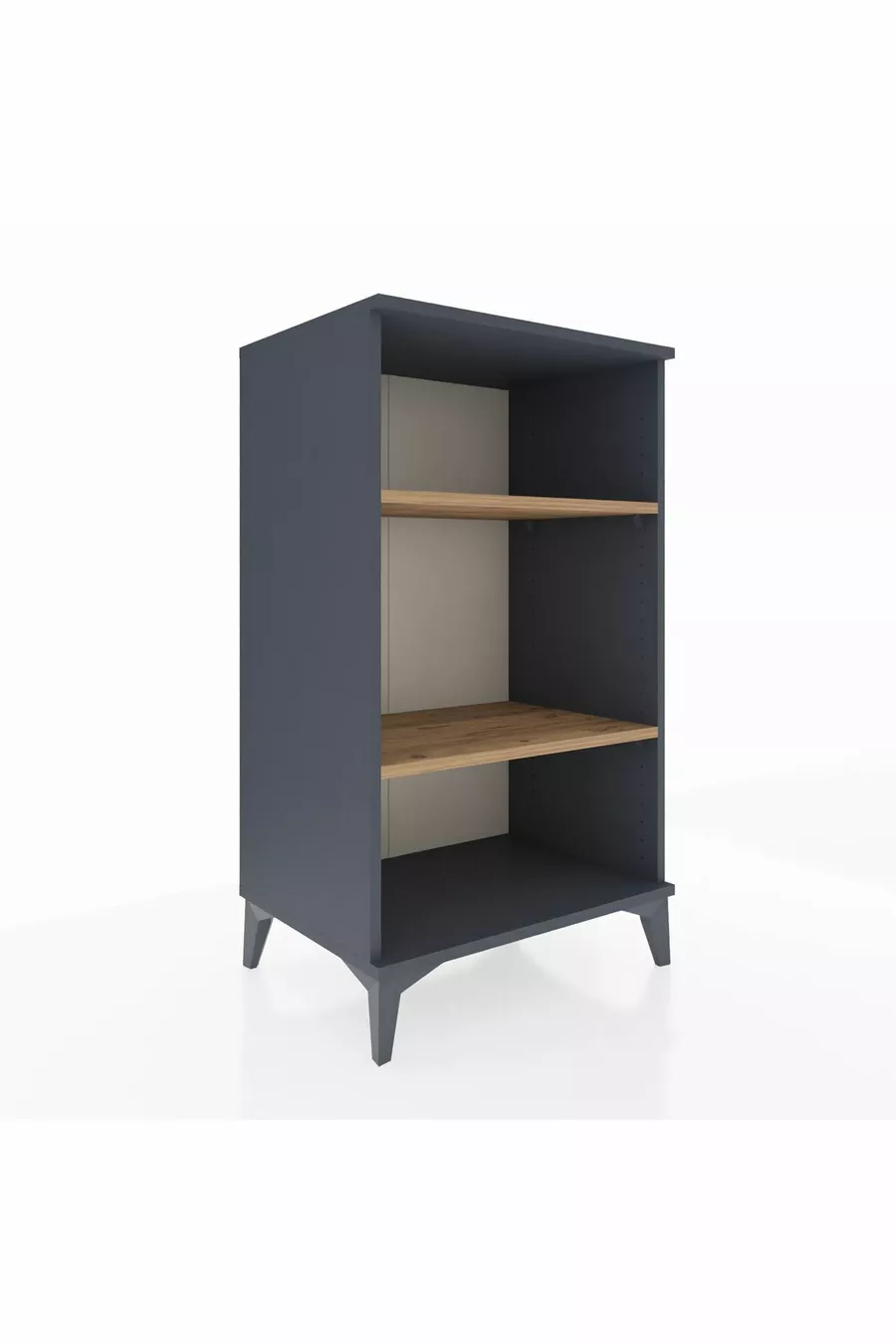 Chevet Hyperion à 2 étagères Anthracite-Bois de pin