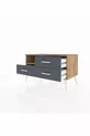 Commode Hyperion à une étagère et trois tiroirs Pin-Pin/Anthracite
