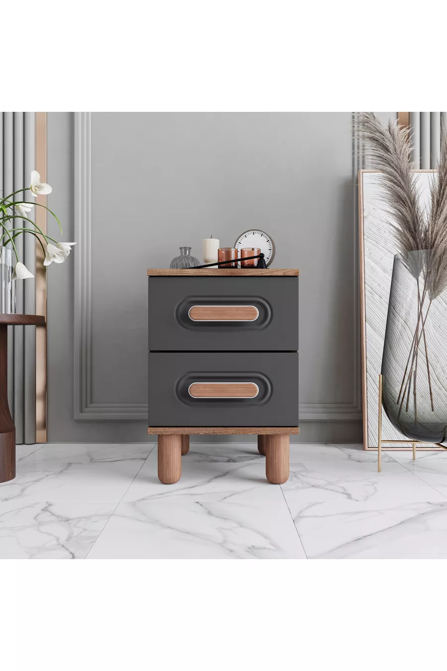 Table de chevet Otto 2 tiroirs % MDF