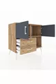 Commode Hyperion avec 2 étagères, 2 tiroirs, 2 portes, pin-anthracite/pin