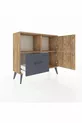 Commode Arges avec 2 étagères, 1 tiroir, 2 portes, en pin/charbon