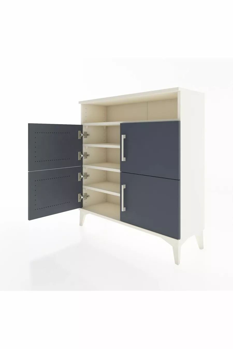 Гардероб Arges с 4 рафта и 4 врати, Ахат-Антрацит
