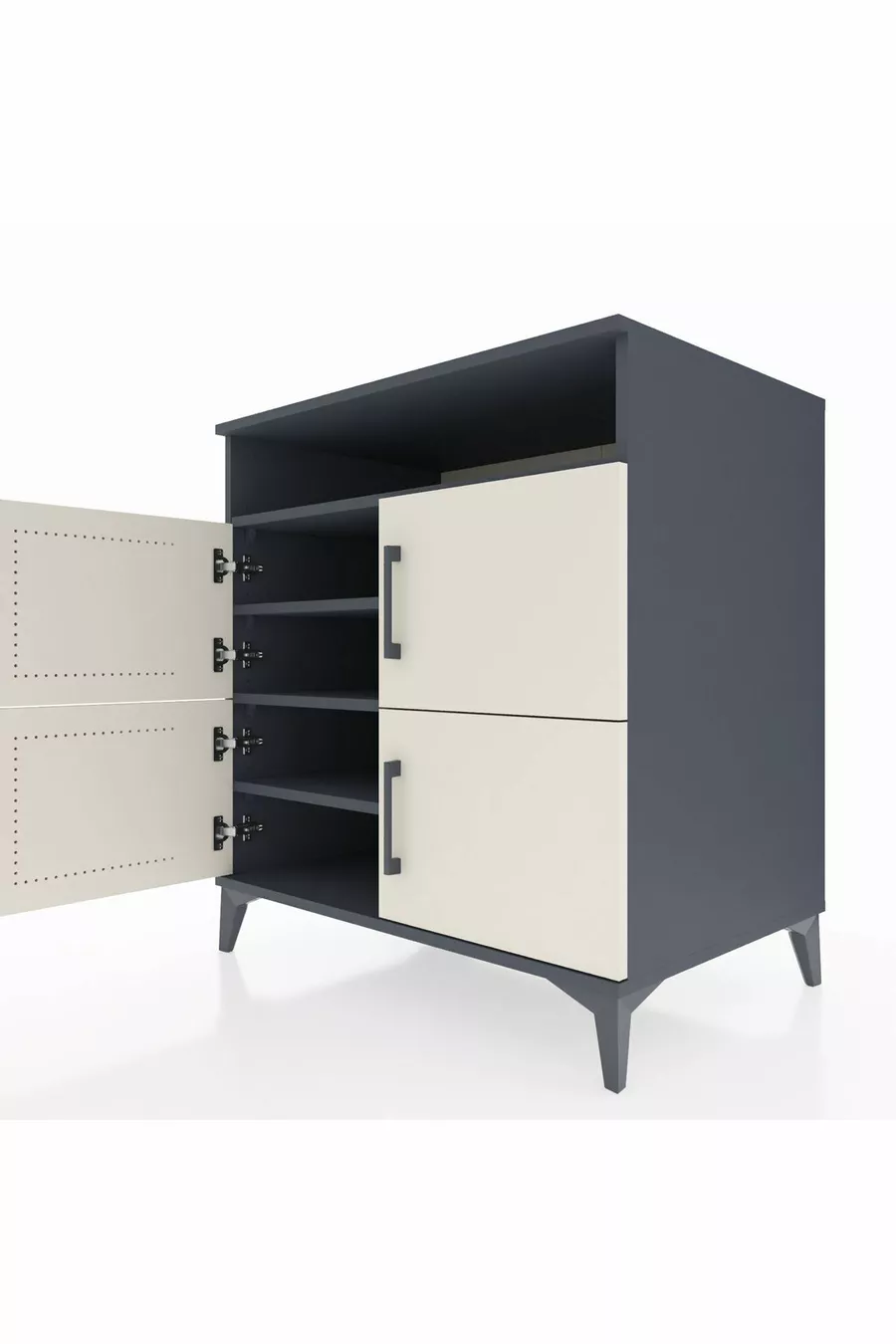 Kronos Dresser 4 Shelves 4 Doors Anthracite-Sandstone