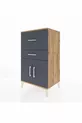 Table de chevet Hyperion avec une étagère, 2 tiroirs et 2 portes, pin-anthracite