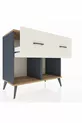 Commode Hyperion 2 tiroirs Anthracite-Sapin/Pierre de lune