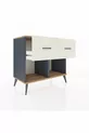 Commode Hyperion 2 tiroirs Anthracite-Sapin/Pierre de lune
