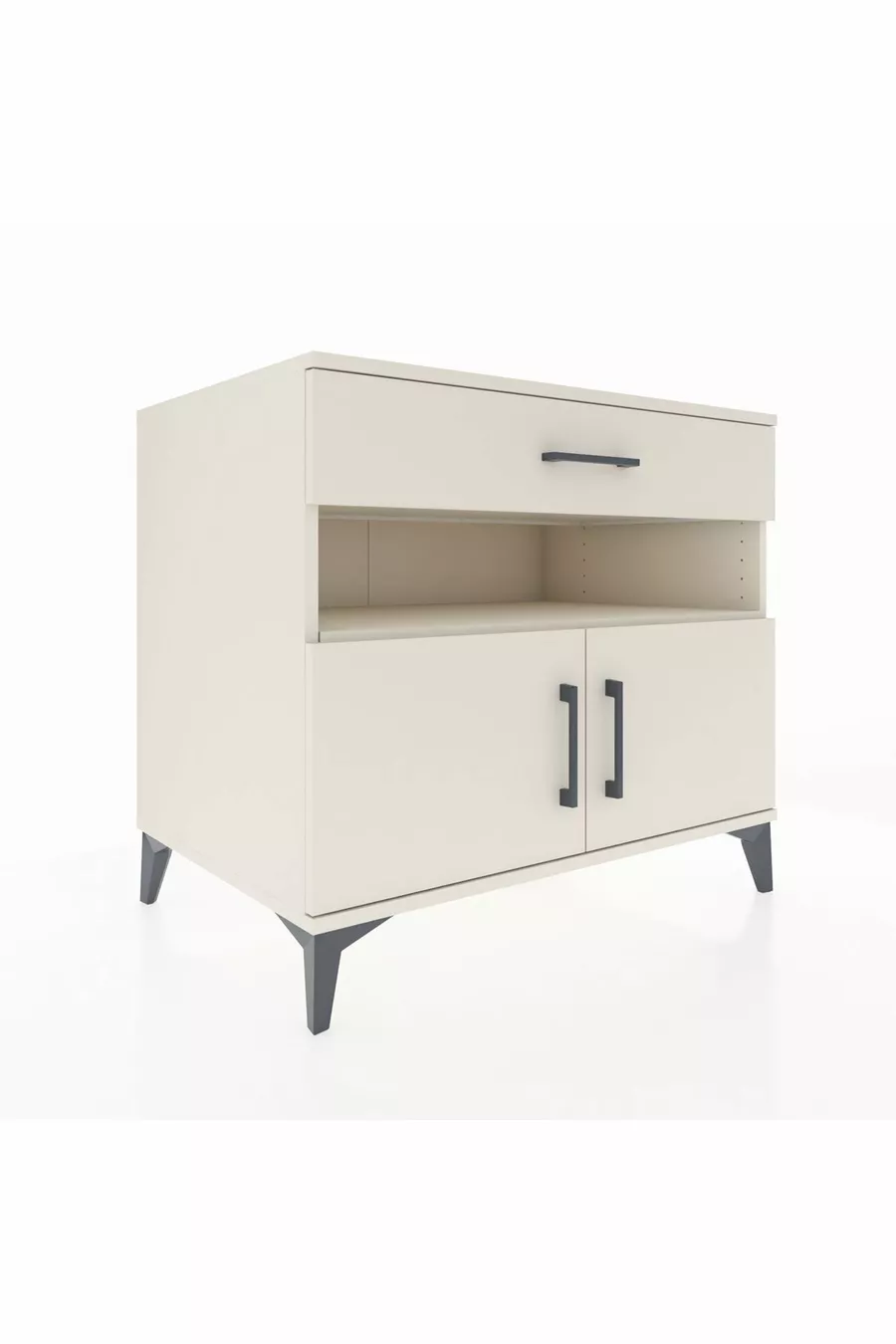 Kronos Dressoir met 2 planken, 1 lade en 2 deuren, Maansteen-Maansteen