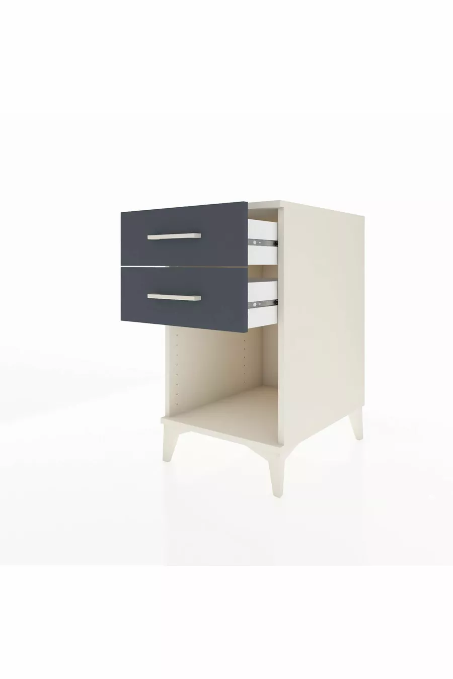 Table de chevet Kronos à 2 tiroirs Pierre de lune-Anthracite